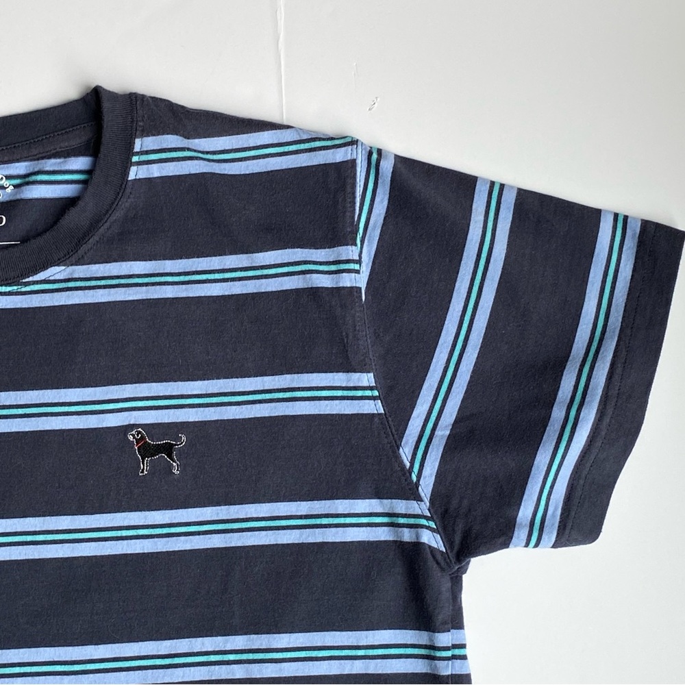 The Black Dog Shirt Size XL Boys Blue Stripes New England Youth T-Shirt Cotton - Picture 10 of 13